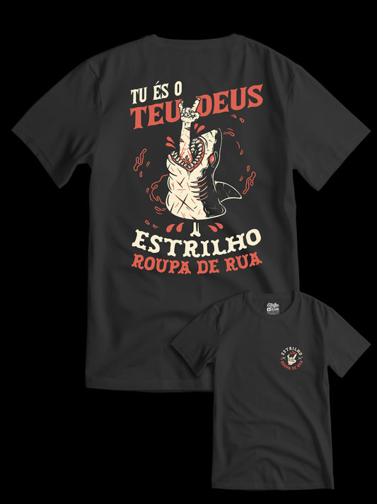 Tshirt Deusa - Preta - Estrilho-Estrilho