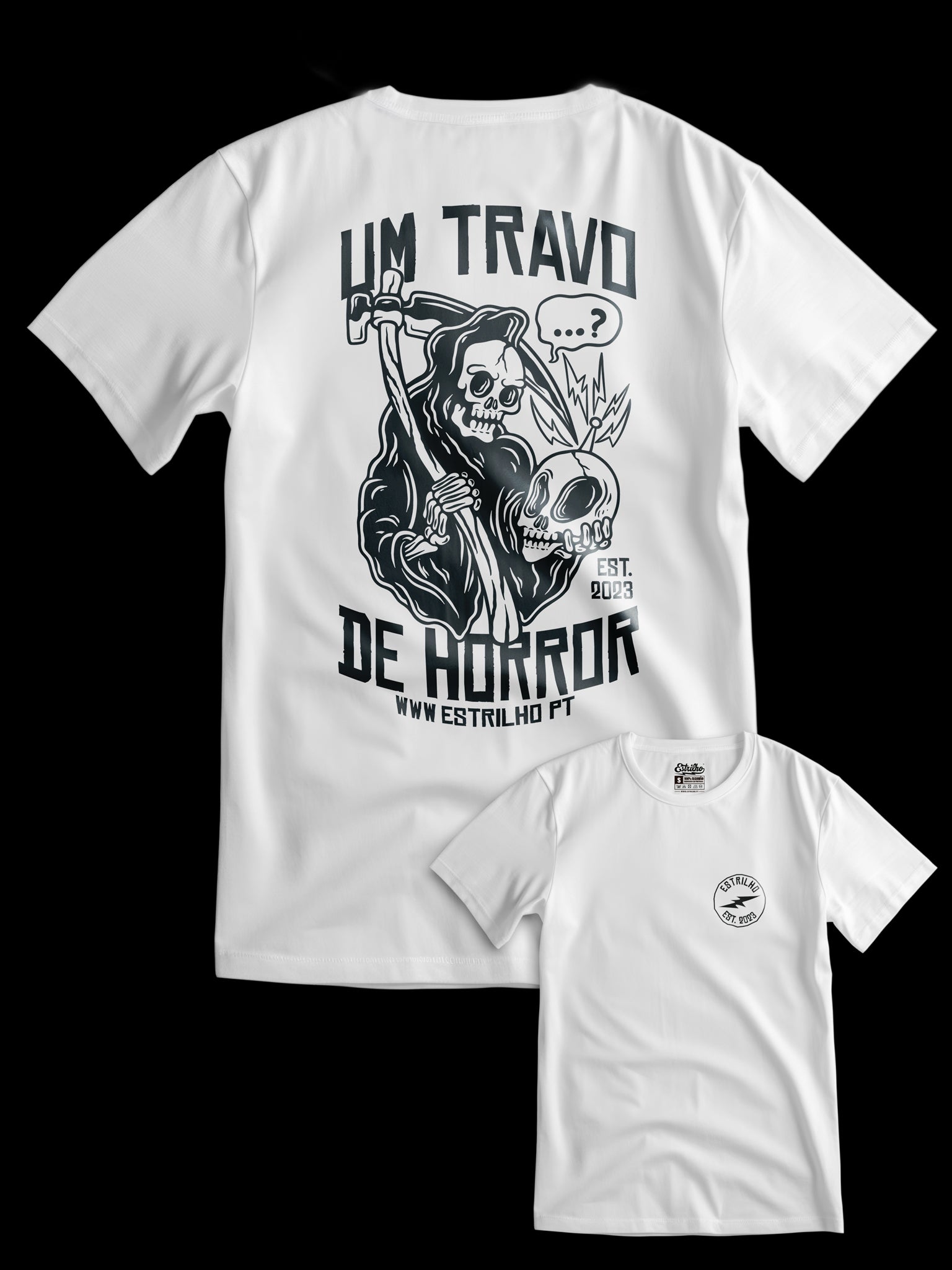 Tshirt Horror - Branca - Estrilho-Estrilho