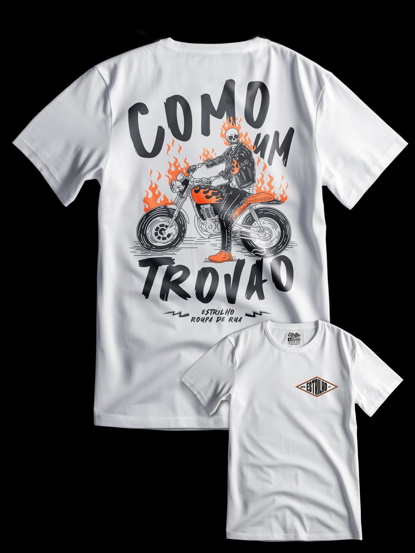 Tshirt Piloto de Café - Trovão - Branca