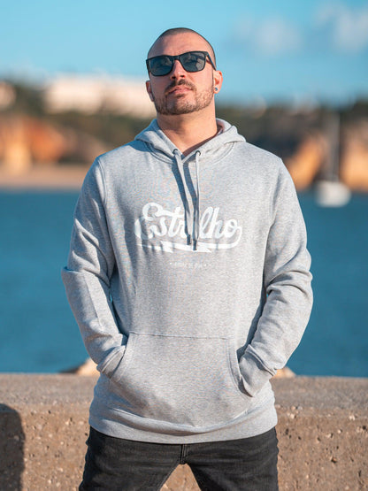 Hoodie Mesclada com Logotipo Branco - Estrilho-Estrilho