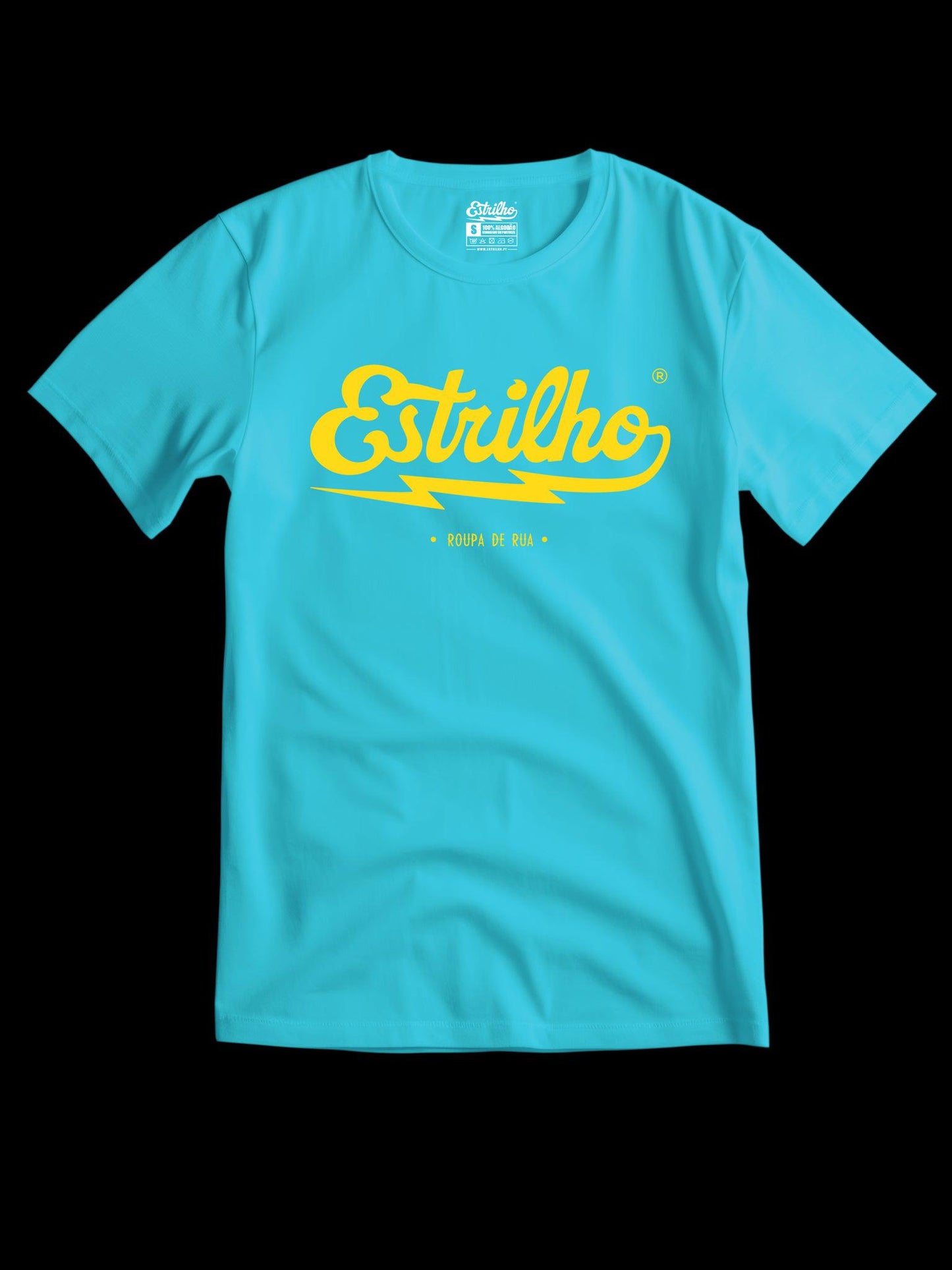 Tshirt Turquesa com Logotipo Amarelo - Estrilho-Estrilho