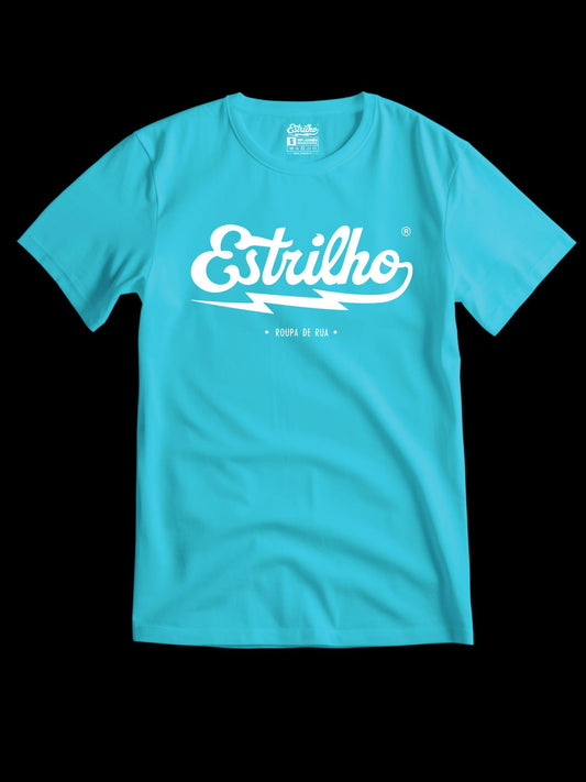 Tshirt Turquesa com Logotipo Branco - Estrilho-Estrilho