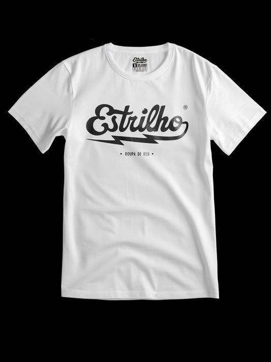 Tshirt Branca com Logotipo Preto - Estrilho-Estrilho