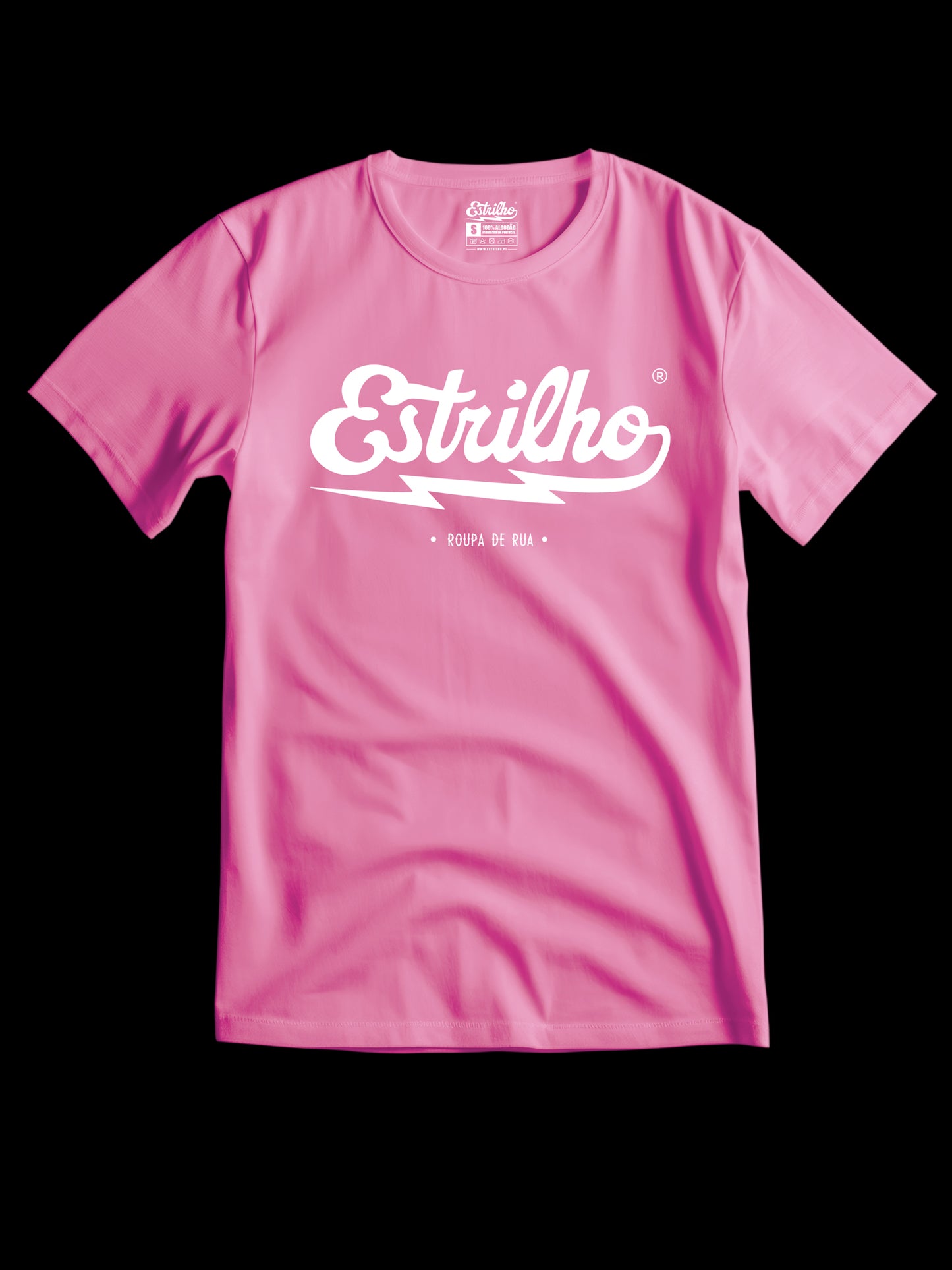 Tshirt Rosa com Logotipo Branco - Estrilho-Estrilho