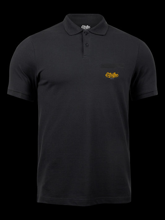 Polo Preto com Logotipo Amarelo - Estrilho-Estrilho