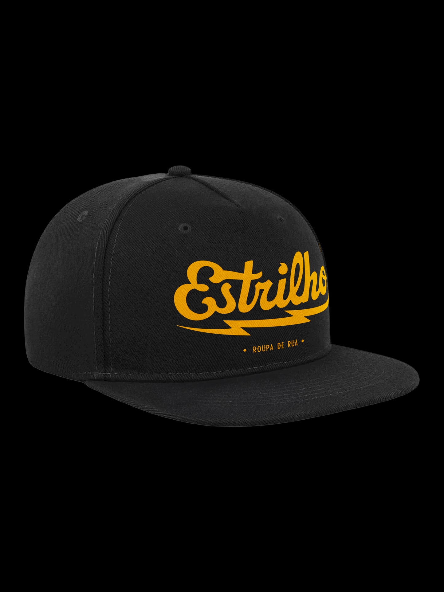 Snapback Preto com Logotipo Amarelo - Estrilho