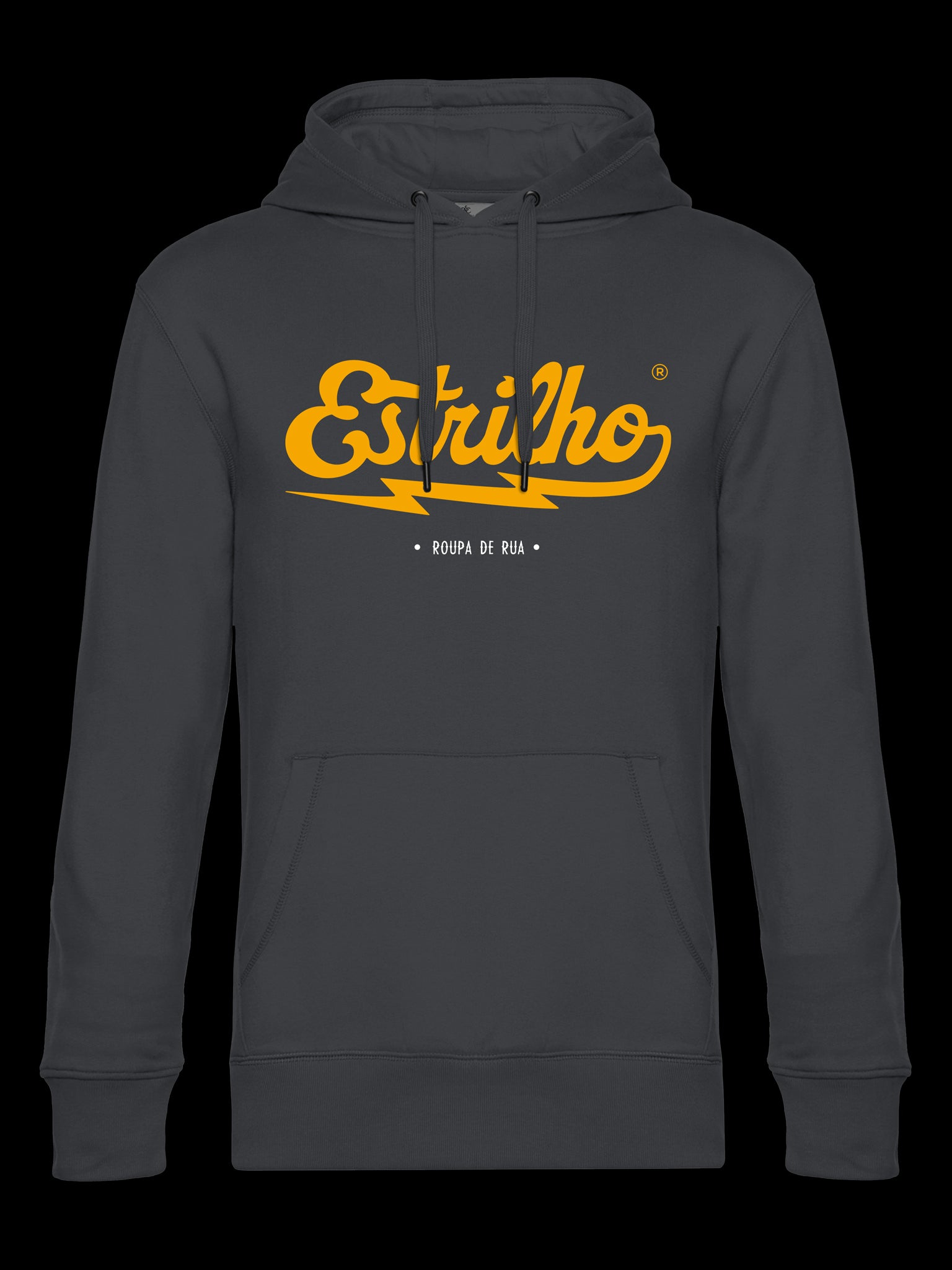 Hoodie Asfalto com Logotipo Amarelo - Estrilho-Estrilho