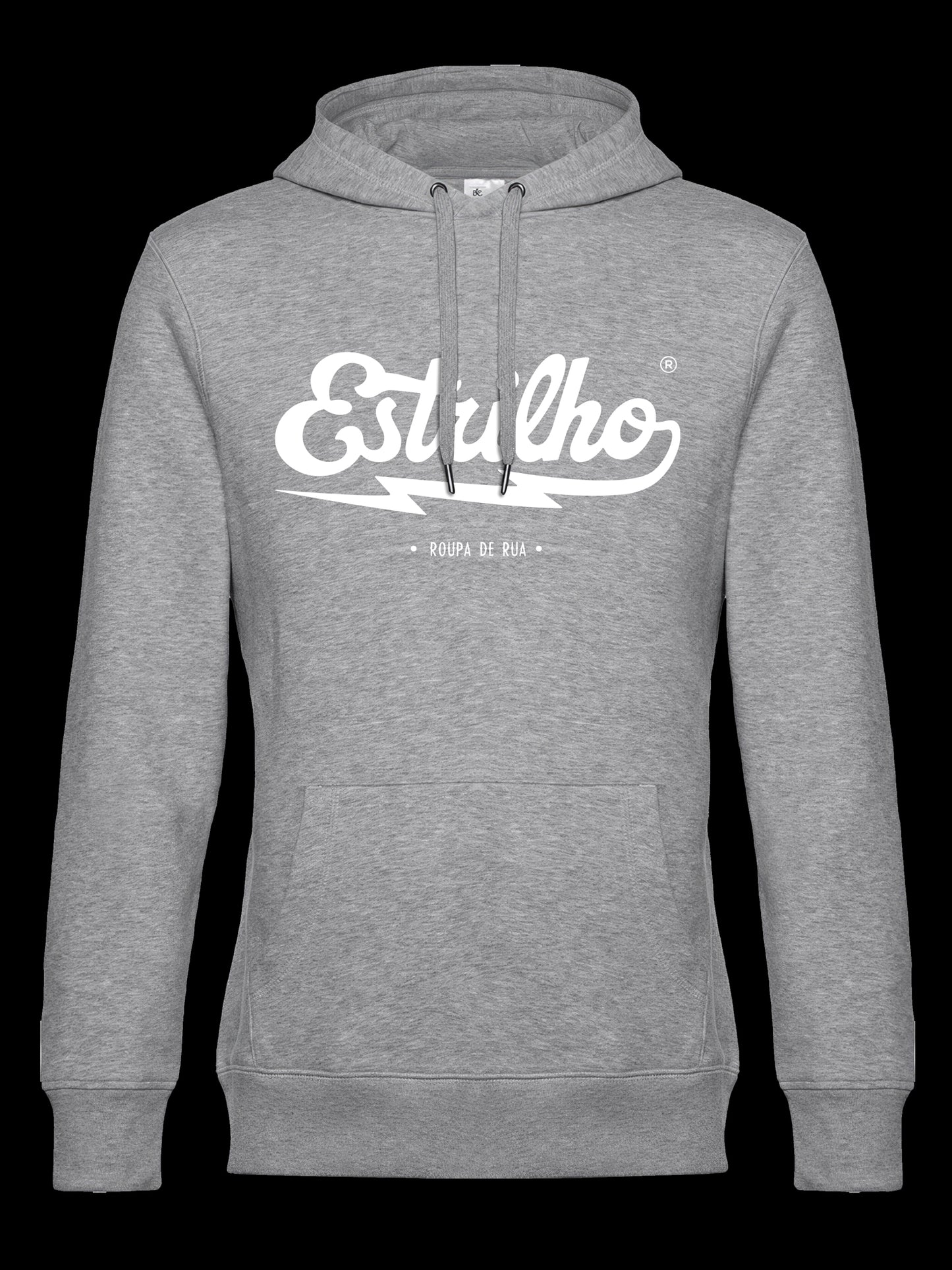 Hoodie Mesclada com Logotipo Branco - Estrilho-Estrilho