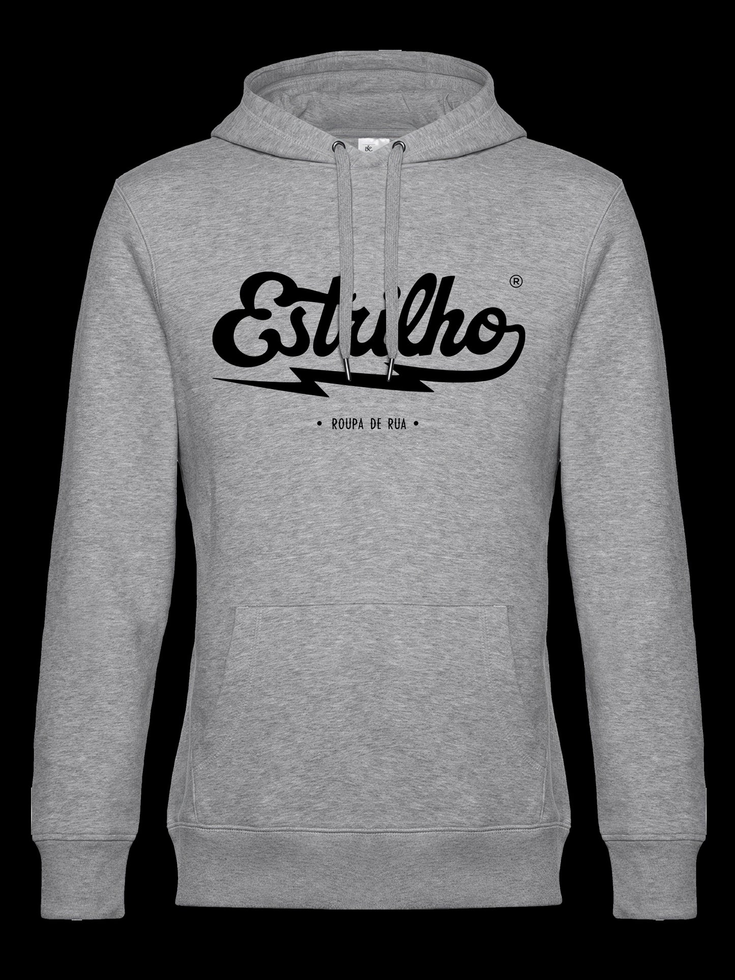 Hoodie Mesclada com Logotipo Preto - Estrilho-Estrilho